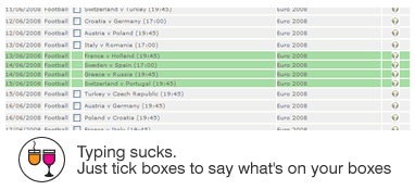 Adding sports listings to events is a doddle